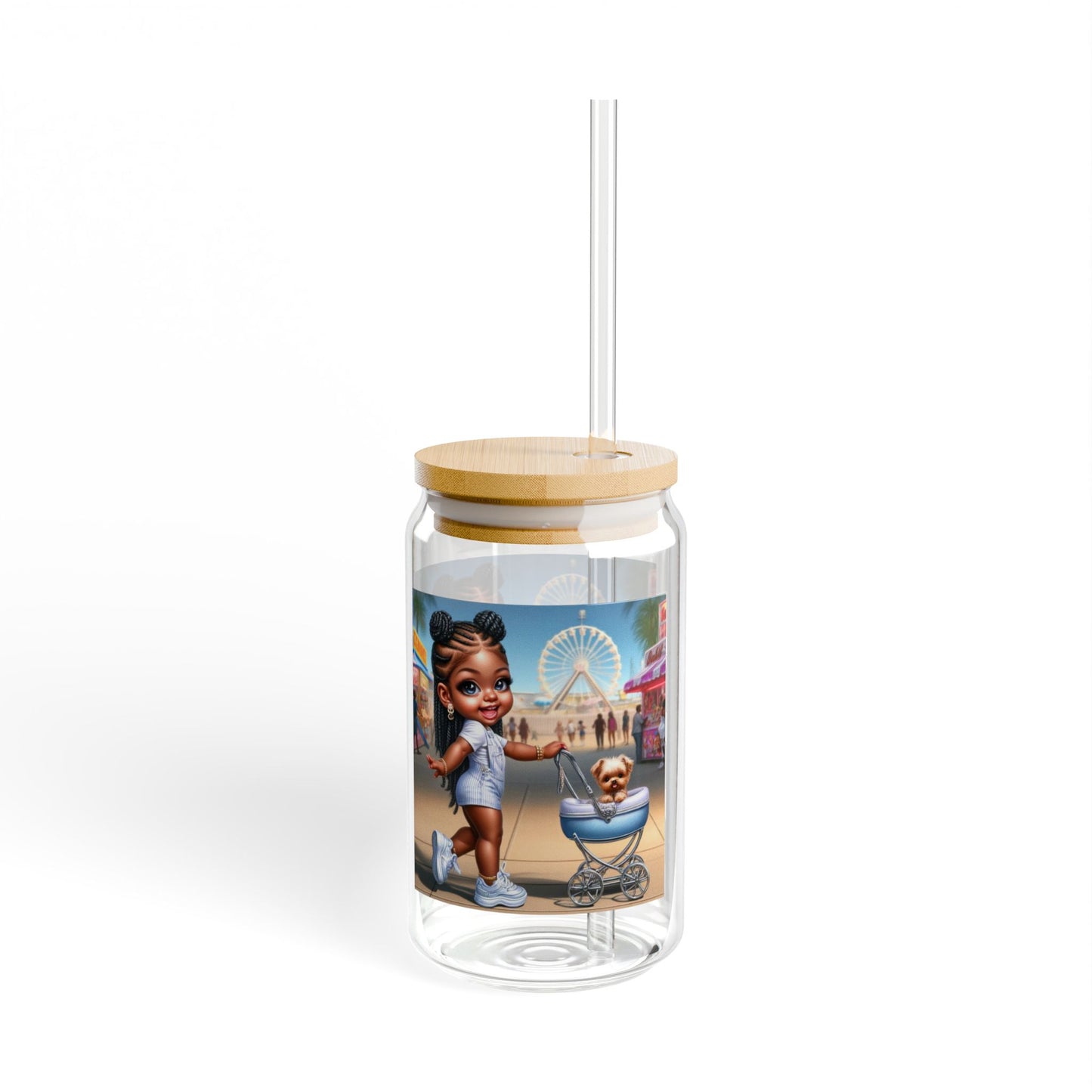 Leah - 16oz Elegant Frosted Glass Cup for Everyday Moments