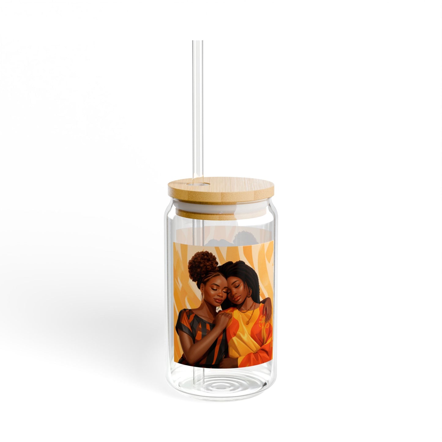 Forever Sisters - 16oz Frosted Glass Cup for Best Friends & Soul Sisters