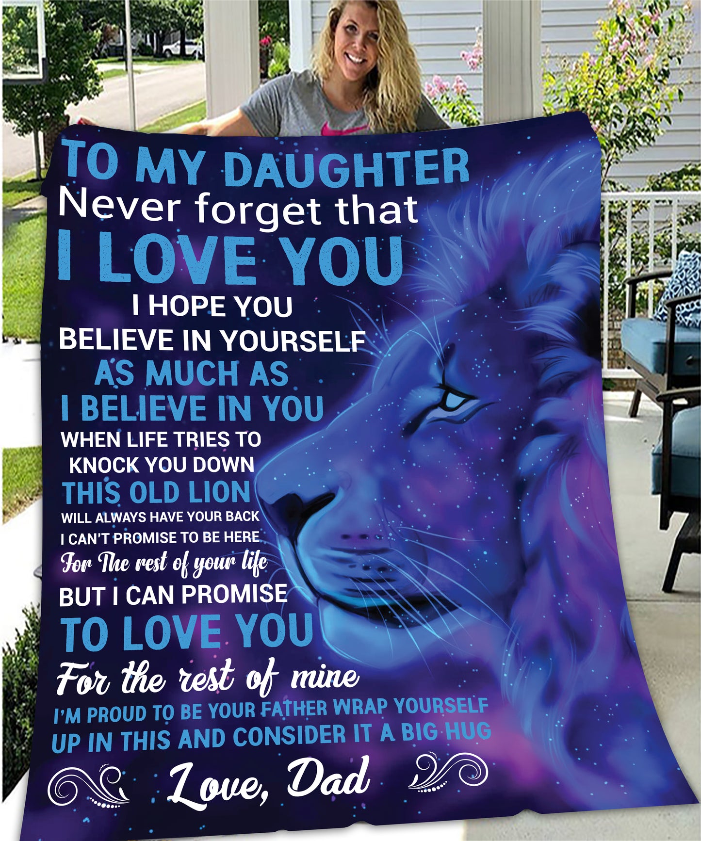 To My Daughter from Dad Blanket | Fleece & Sherpa