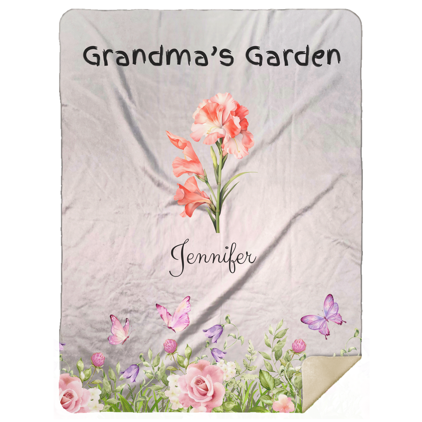 Custom Garden of Love Blanket – Personalized Floral Throw with Family Names