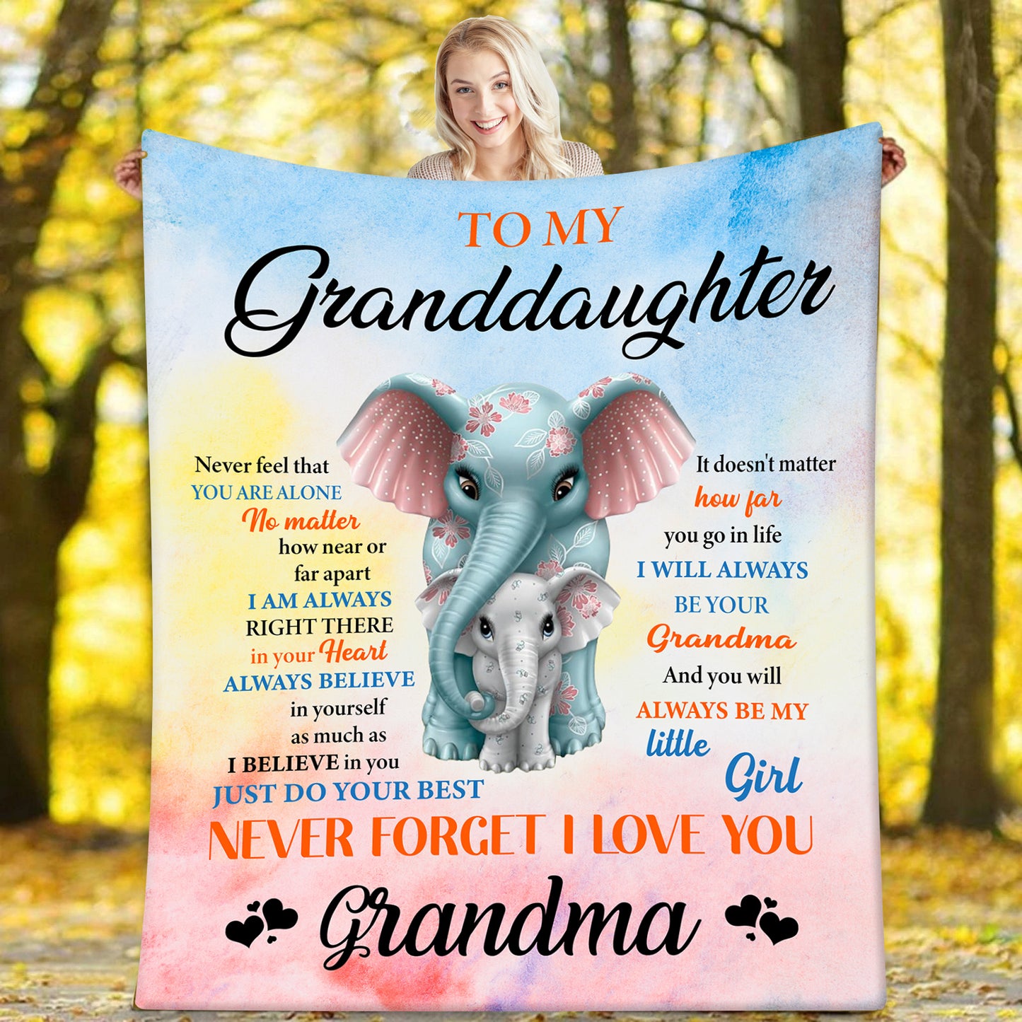Granddaughter Blanket- Elephants