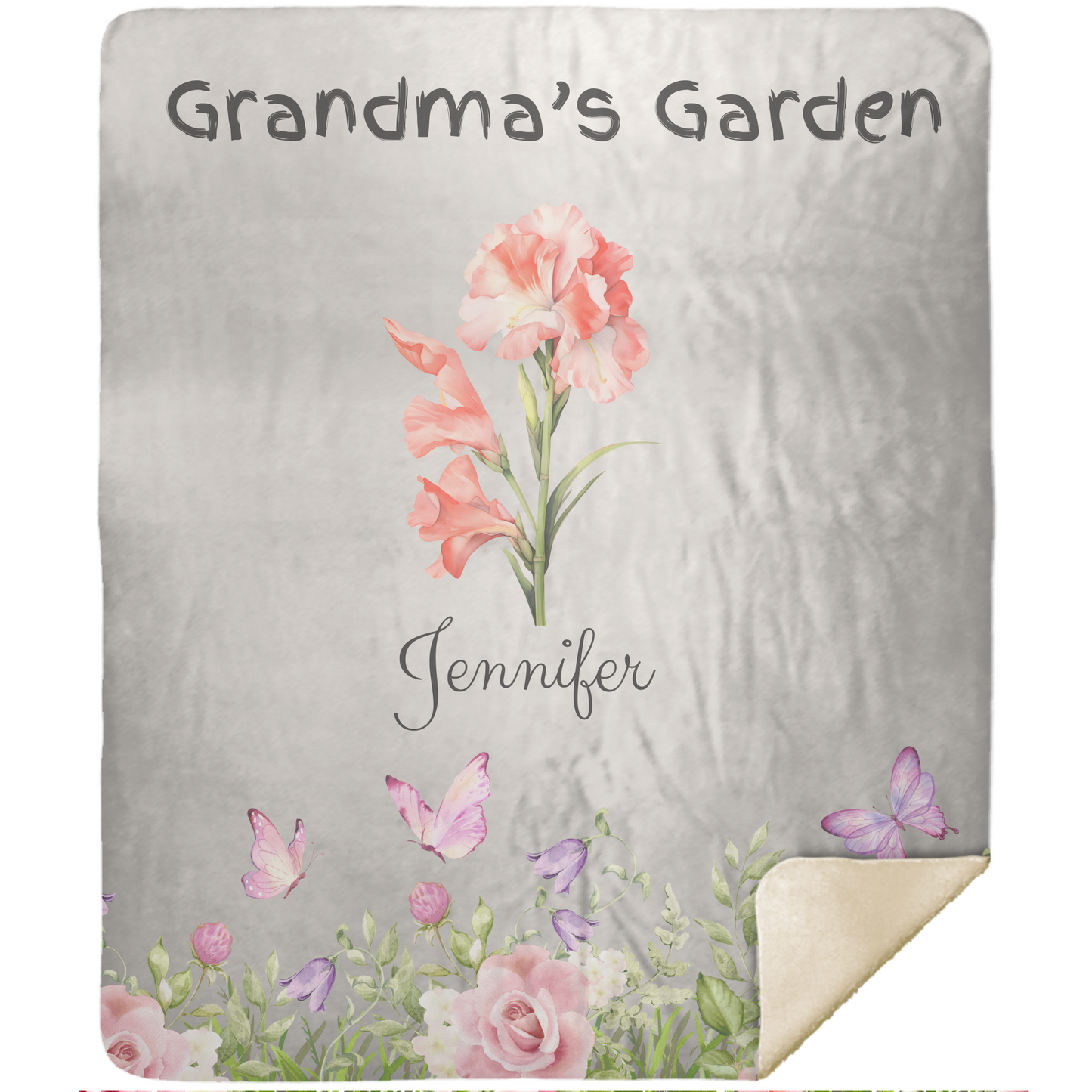Custom Garden of Love Blanket – Personalized Floral Throw with Family Names