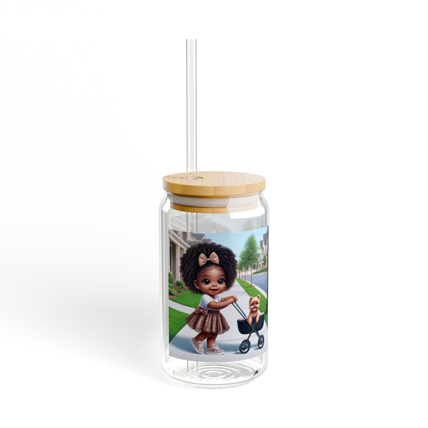 Lailani - 16oz Tropical Escape Frosted Glass Cup