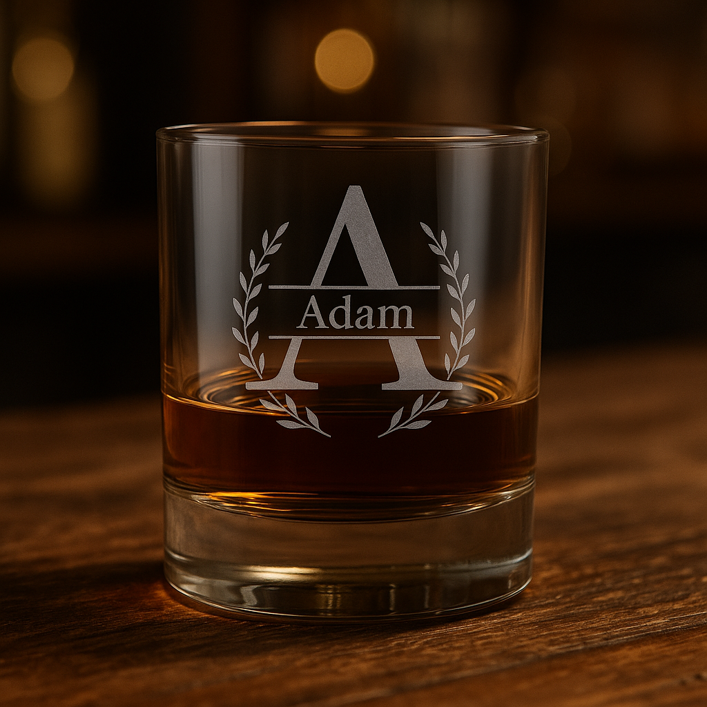 Personalized Executive Whiskey Glass – Laser Engraved Elegance