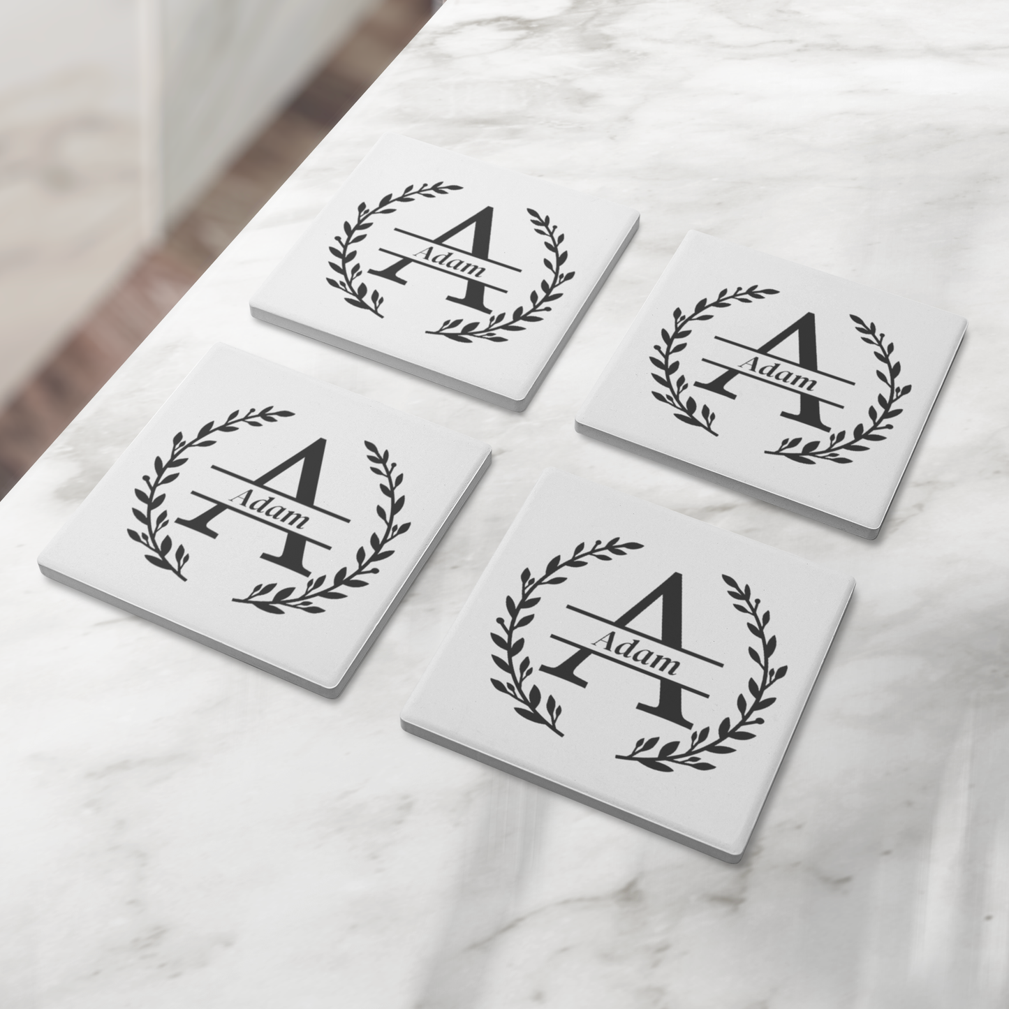 Personalized Square Stone Coasters (Set of 4)