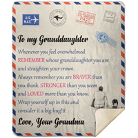 Granddaughter Letter Sherpa Blanket 50x60