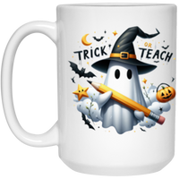 Trick or Teach Ghost 15oz White Mug