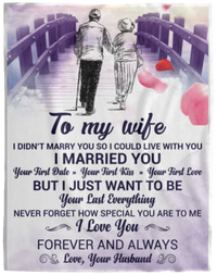 To My Wife- Elderly Couple Fleece Blanket - 60x80