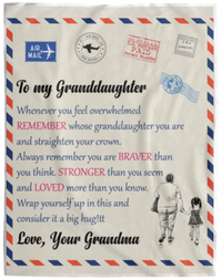 Granddaughter Letter Fleece Blanket - 60x80