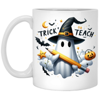 Trick or Teach Ghost 11oz White Mug