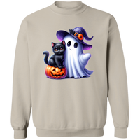 Sweet Ghost & Cat Pullover Sweatshirt