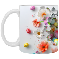 Flowers & Bunny 11oz White Mug