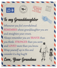 Granddaughter Letter Fleece Blanket - 50x60