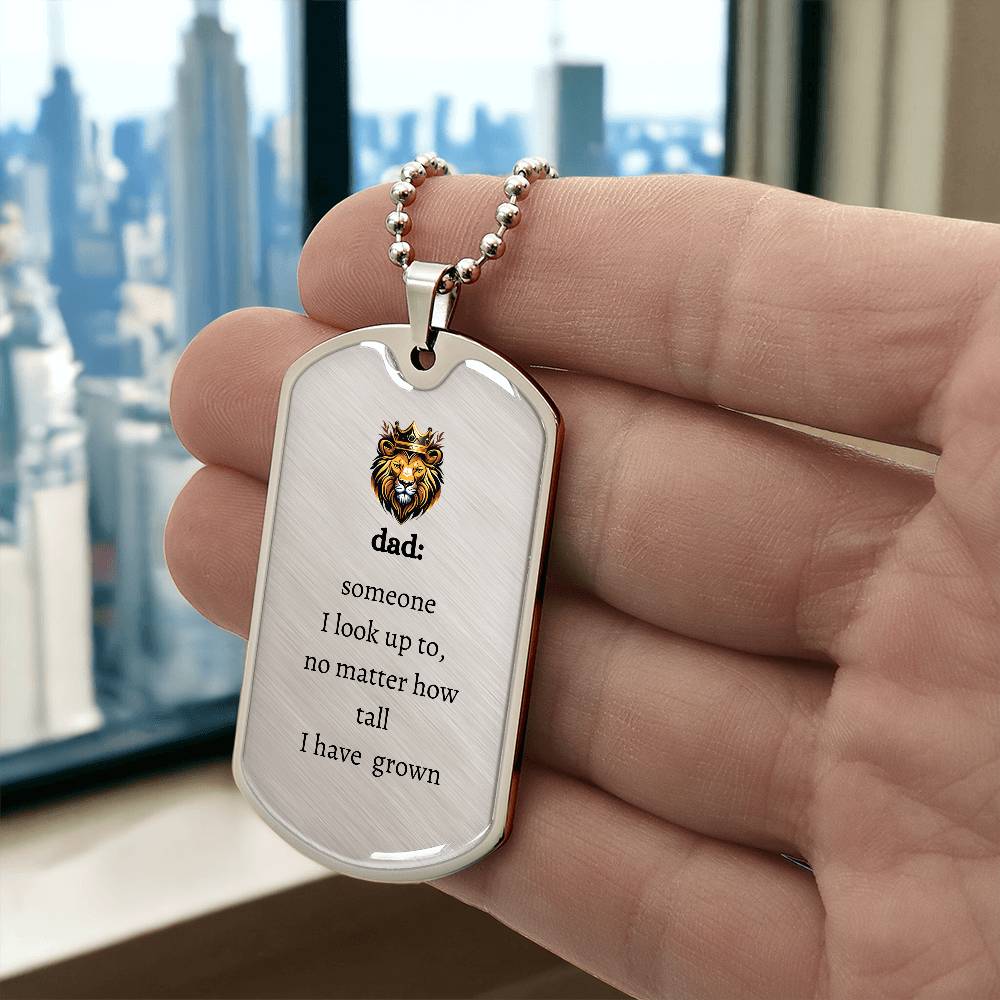 Dad Dog Tag Necklace – A Bold Tribute to Strength and Love