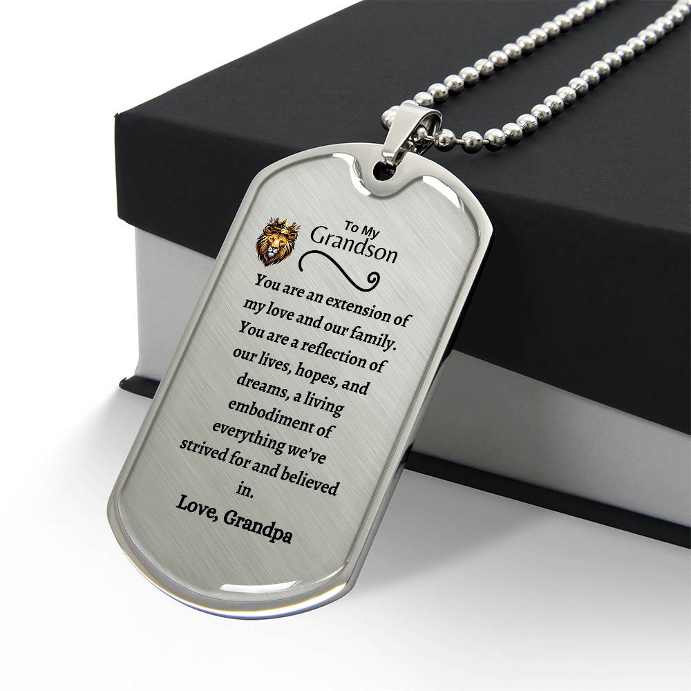 Grandson Dog Tag Necklace – A Bold Symbol of Pride, Love, and Strength