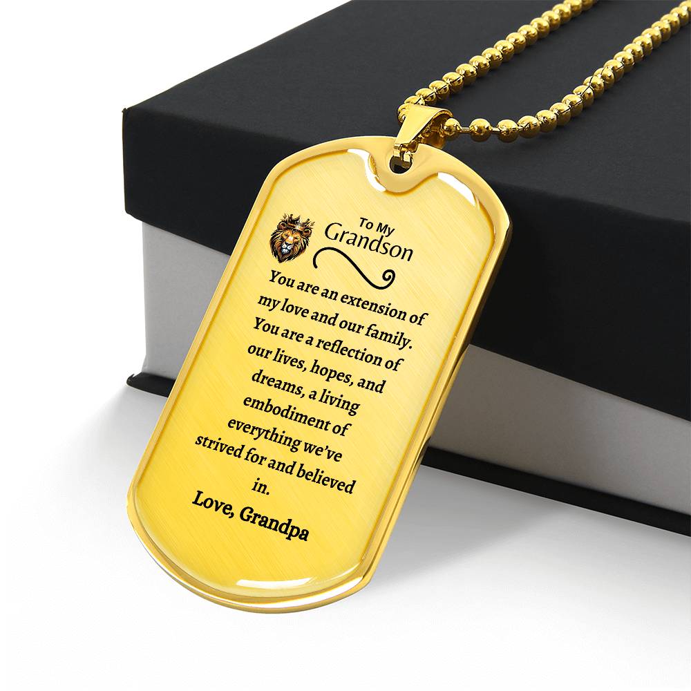 Grandson Dog Tag Necklace – A Bold Symbol of Pride, Love, and Strength