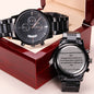 Engraved Stainless Steel Watch- From Daughter