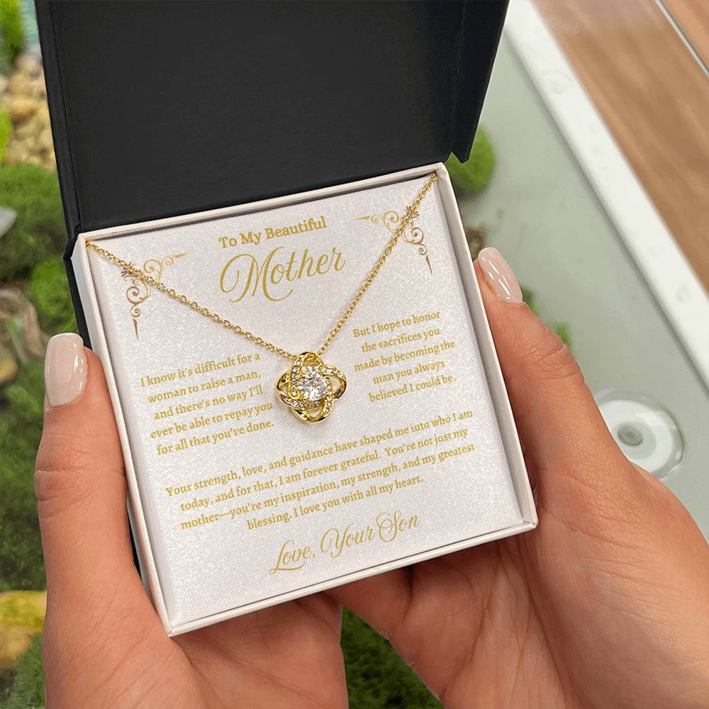 Mother's Eternal Love Knot Necklace — A Celebration of Her Unbreakable Bond