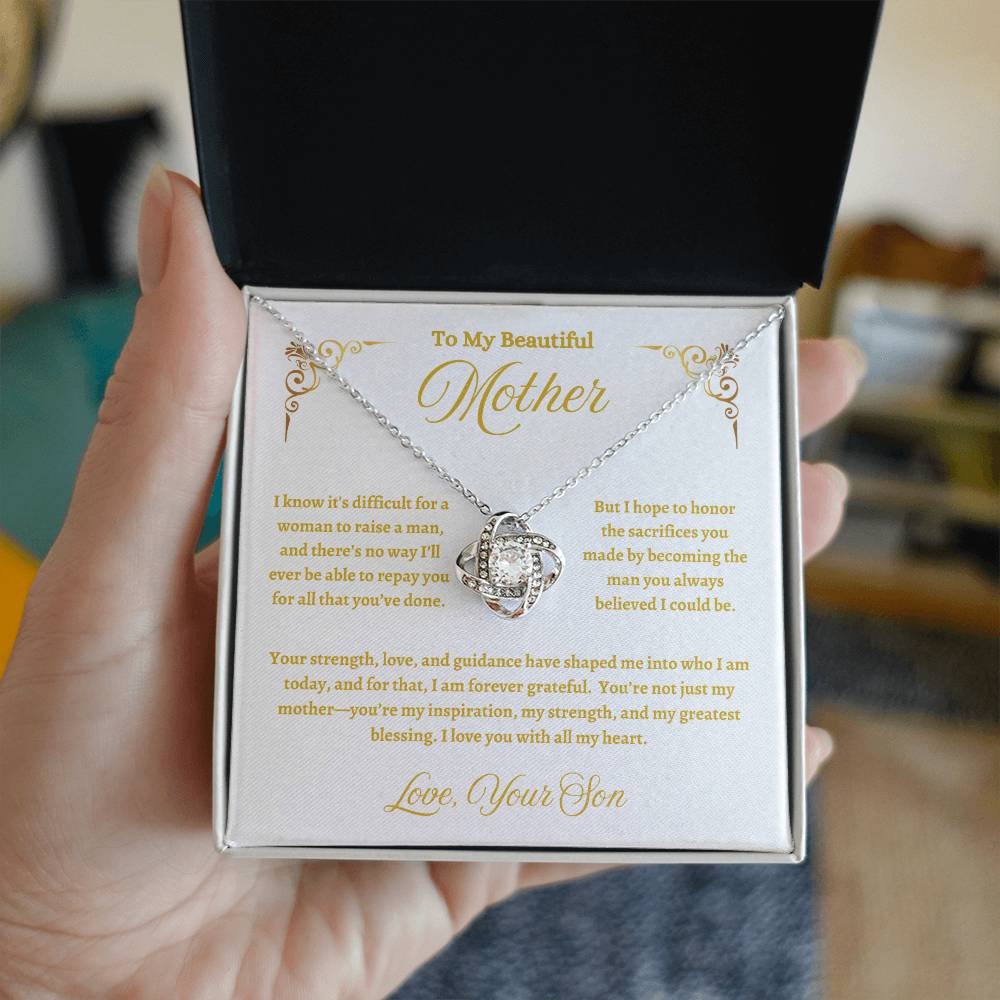 Mother's Eternal Love Knot Necklace — A Celebration of Her Unbreakable Bond