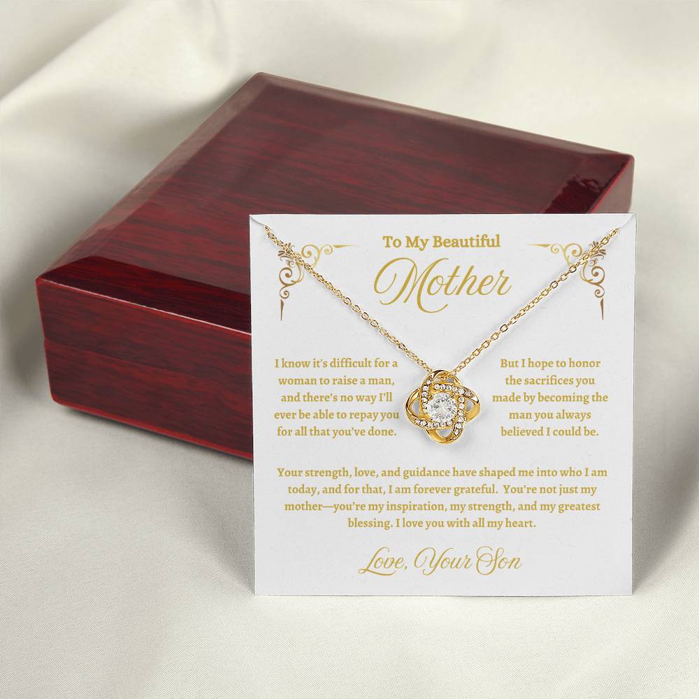 Mother's Eternal Love Knot Necklace — A Celebration of Her Unbreakable Bond