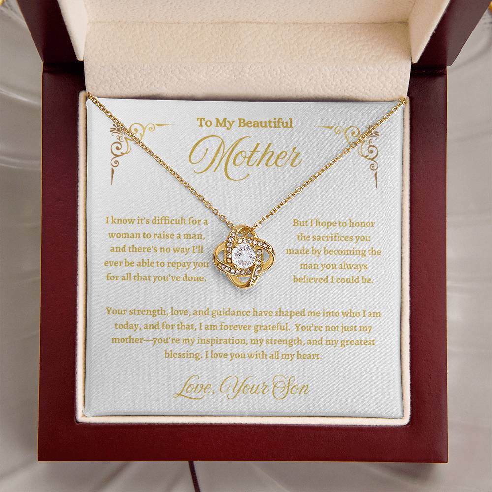 Mother's Eternal Love Knot Necklace — A Celebration of Her Unbreakable Bond
