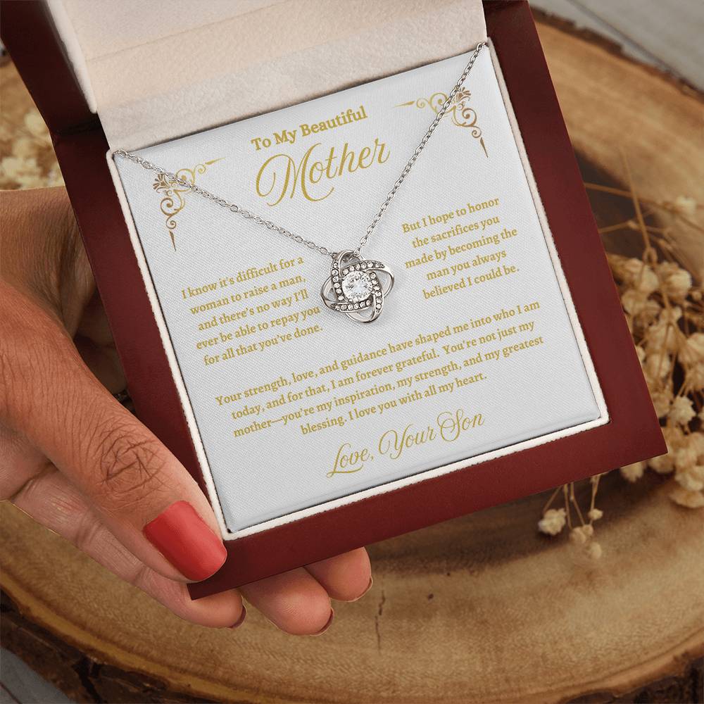 Mother's Eternal Love Knot Necklace — A Celebration of Her Unbreakable Bond