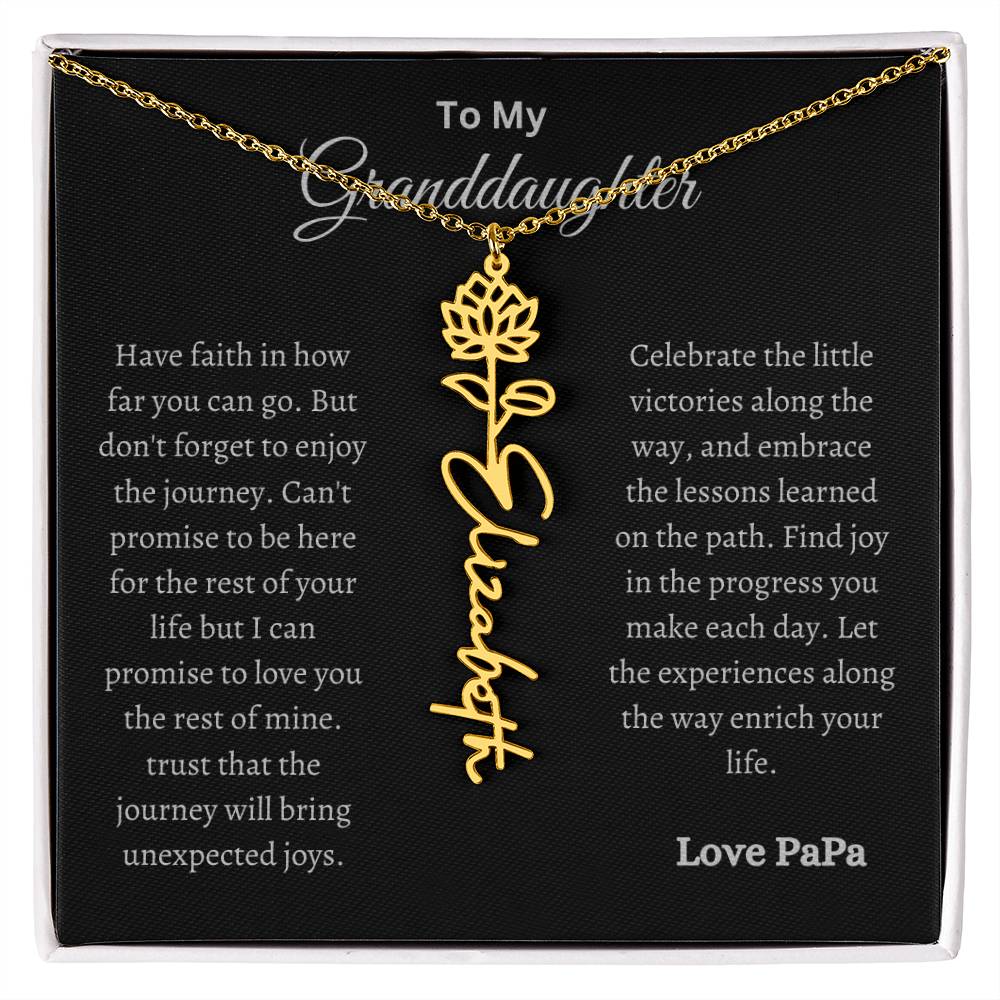 Granddaughter Name Flower Necklace
