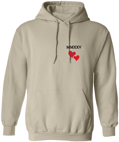 MMXXV Love Hearts Hooded Sweatshirt
