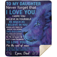 Daughter Lion Sherpa Blanket 50x60
