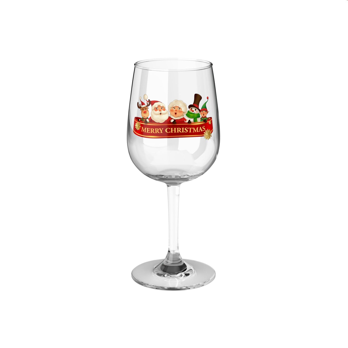 Merry Christmas Wine Glass, 12oz