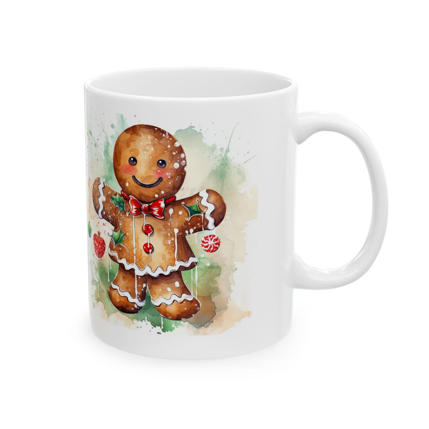 Gingerbread Man Ceramic Mug, (11oz, 15oz)