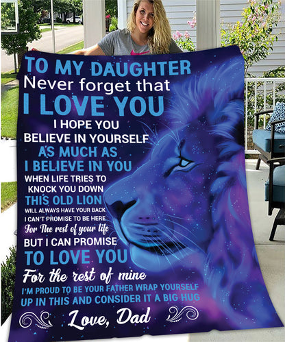To My Daughter from Dad Blanket | Fleece & Sherpa