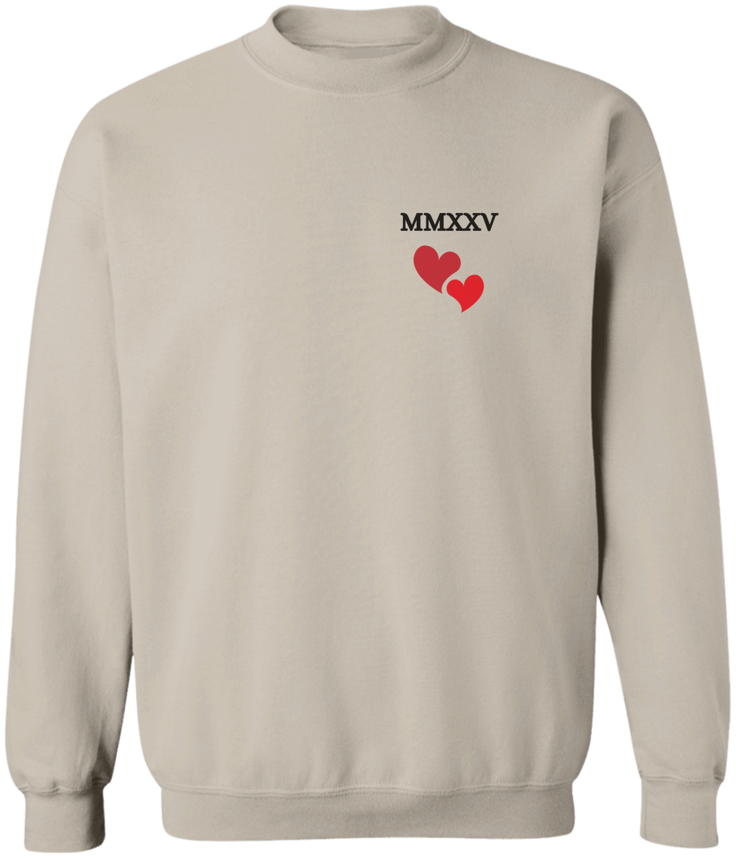 MMXXV Love Hearts Pullover Sweatshirt