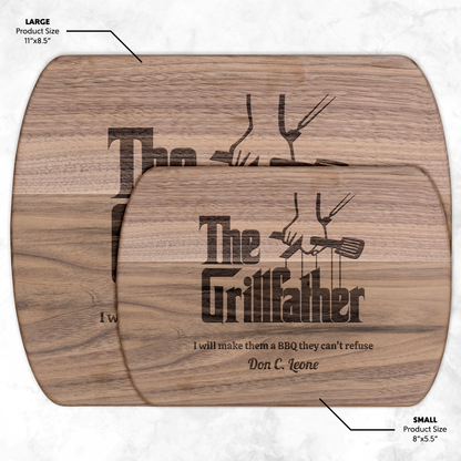 The Grillfather – Personalized Oval Cutting Board for Dad, Husband, or Grill Master