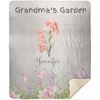 Custom Garden of Love Blanket – Personalized Floral Throw with Family Names