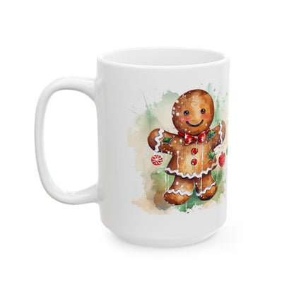 Gingerbread Man Ceramic Mug, (11oz, 15oz)