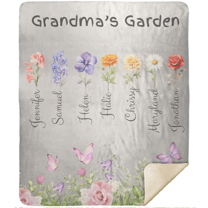 Custom Garden of Love Blanket – Personalized Floral Throw with Family Names