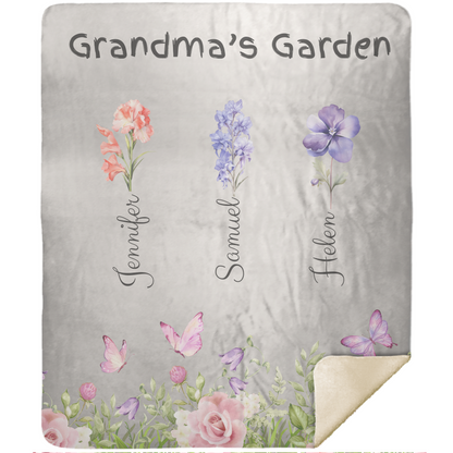 Custom Garden of Love Blanket – Personalized Floral Throw with Family Names