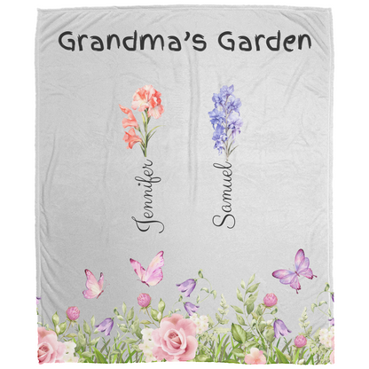 Custom Garden of Love Blanket – Personalized Floral Throw with Family Names