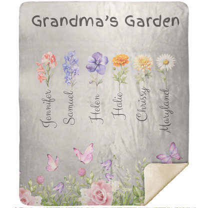 Custom Garden of Love Blanket – Personalized Floral Throw with Family Names