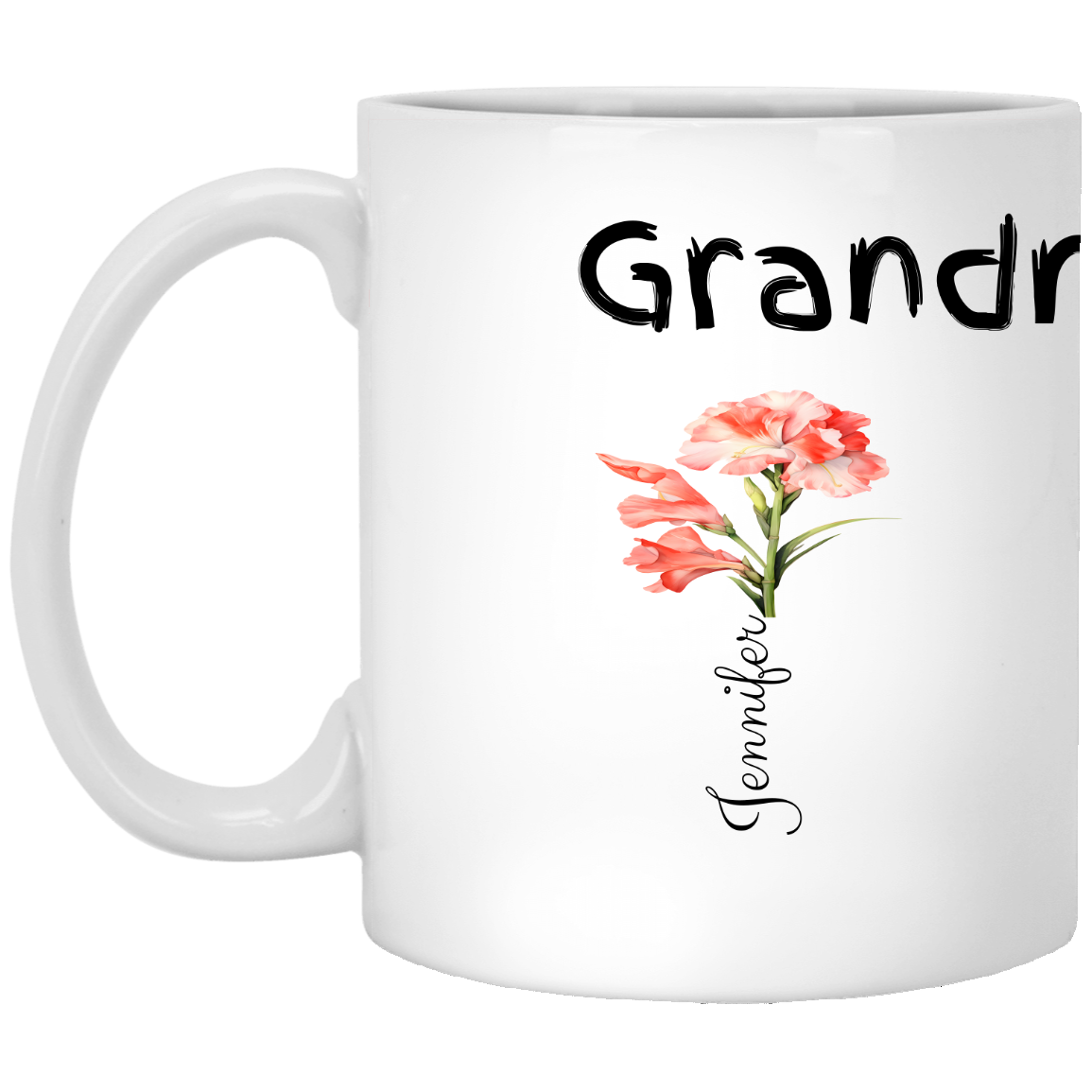 Personalized Garden Mug – Custom 11oz Floral Name Mug for Moms & Grandmas