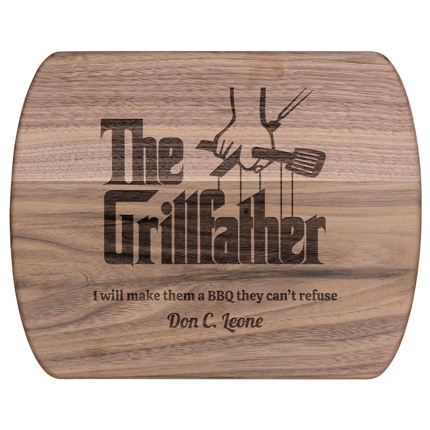 The Grillfather – Personalized Oval Cutting Board for Dad, Husband, or Grill Master