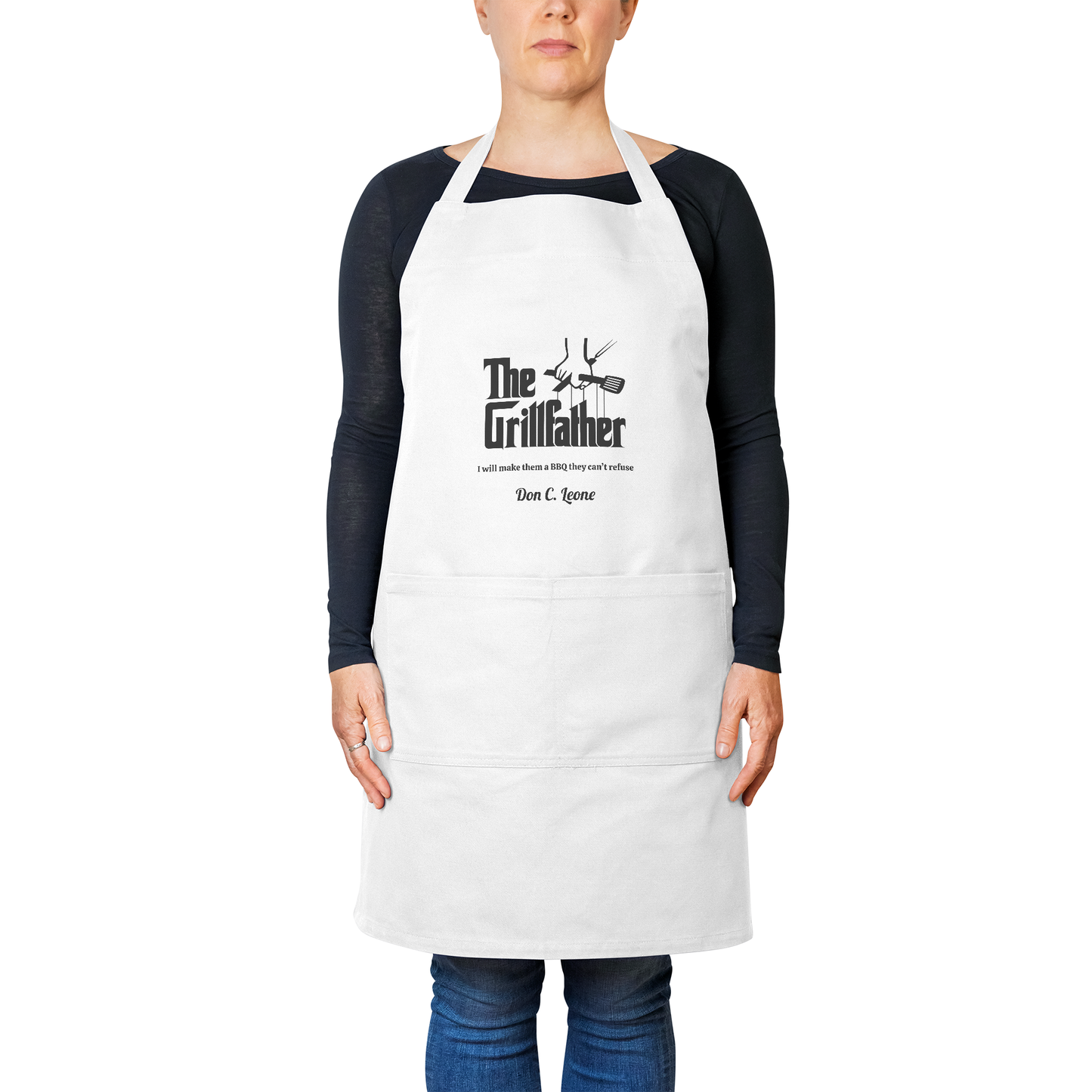 The Grillfather Apron – Personalized BBQ Apron for Dad, Husband, or Grill Legend