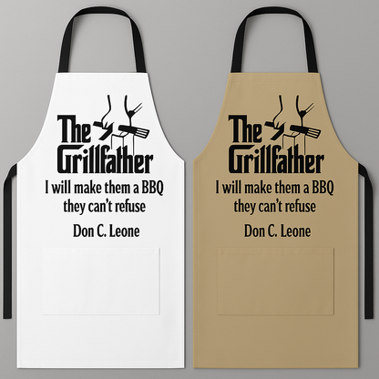 The Grillfather Apron – Personalized BBQ Apron for Dad, Husband, or Grill Legend