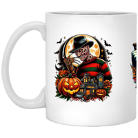 3 Faces of Halloween 11oz White Mug