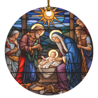 Stain Glass Like- Jesus Birth Ornament