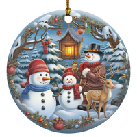 Snowman &Reindeer Ornament