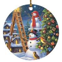 Snowman, Ladder & Tree Ornament