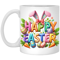 Pink & Blue Ears 11oz White Mug