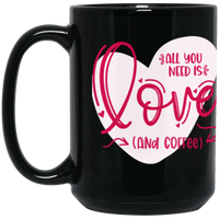 Valentine Love 15oz Black Mug